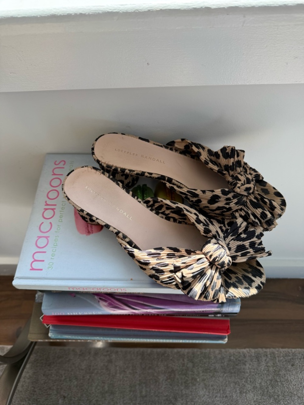 Loeffler Randall animal print bow shoes